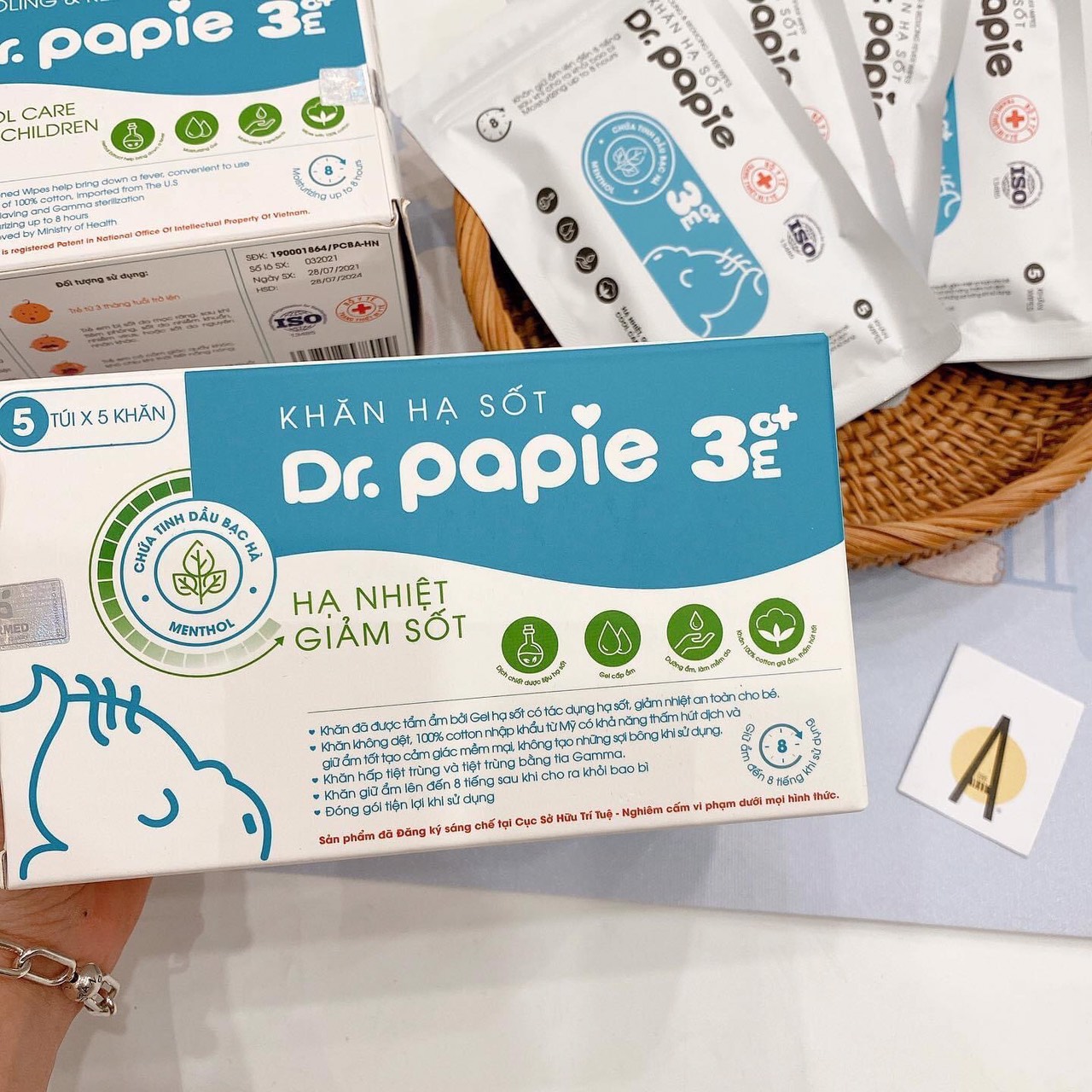 Khăn Lau Hạ Sốt Dr Papie 25 Tờ
