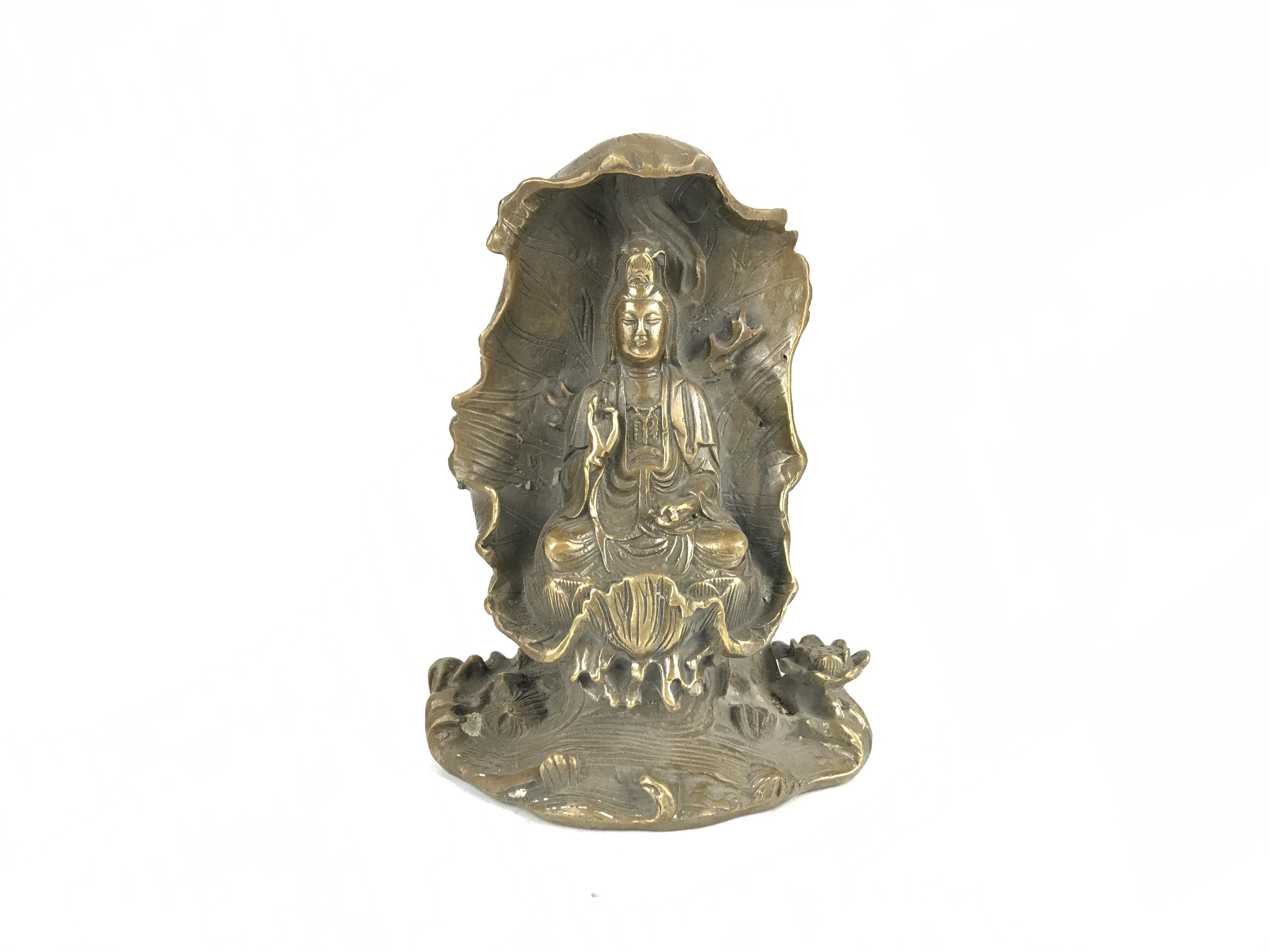 TƯỢNG ĐỒNG QUAN ÂM LÁ SEN