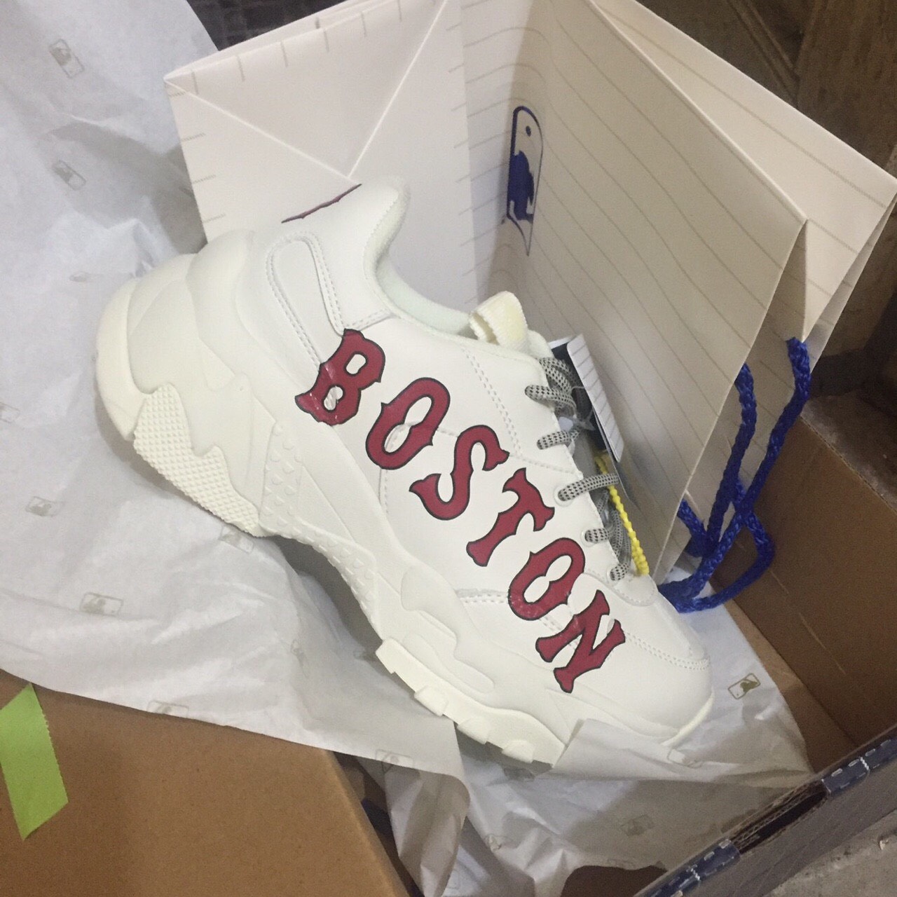 (free ship + SALE CỰC SỐC) Giày thể thao MLB BIG BALL CHUNKY P boston