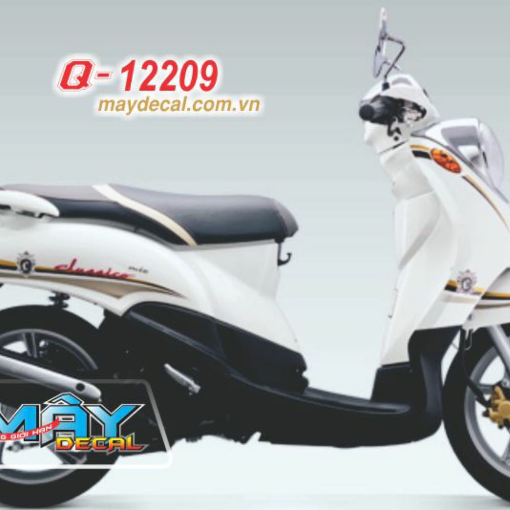 [HCM]Tem xe mio classico  tem rời cao cấp dán xe trắng