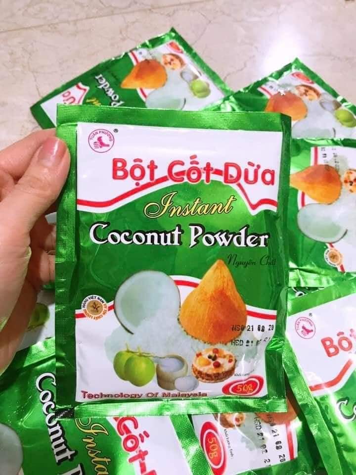 Combo 10 Gói Bột Cốt Dừa/Coconut Powder (Gói 50g)