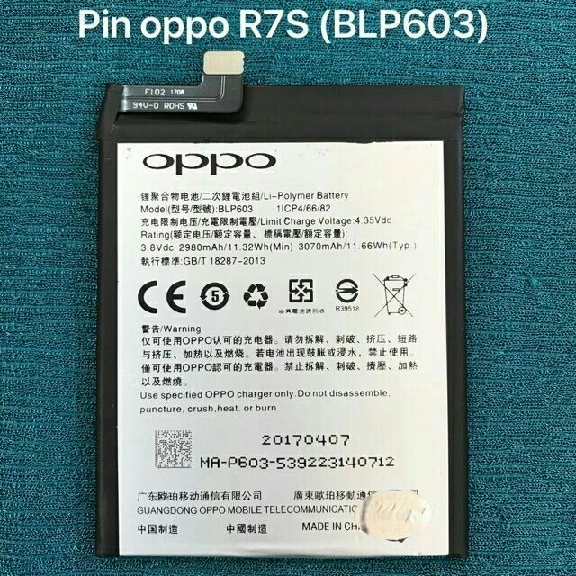 Pin xịn oppo r7s - 3070mah bảo hành 6 tháng