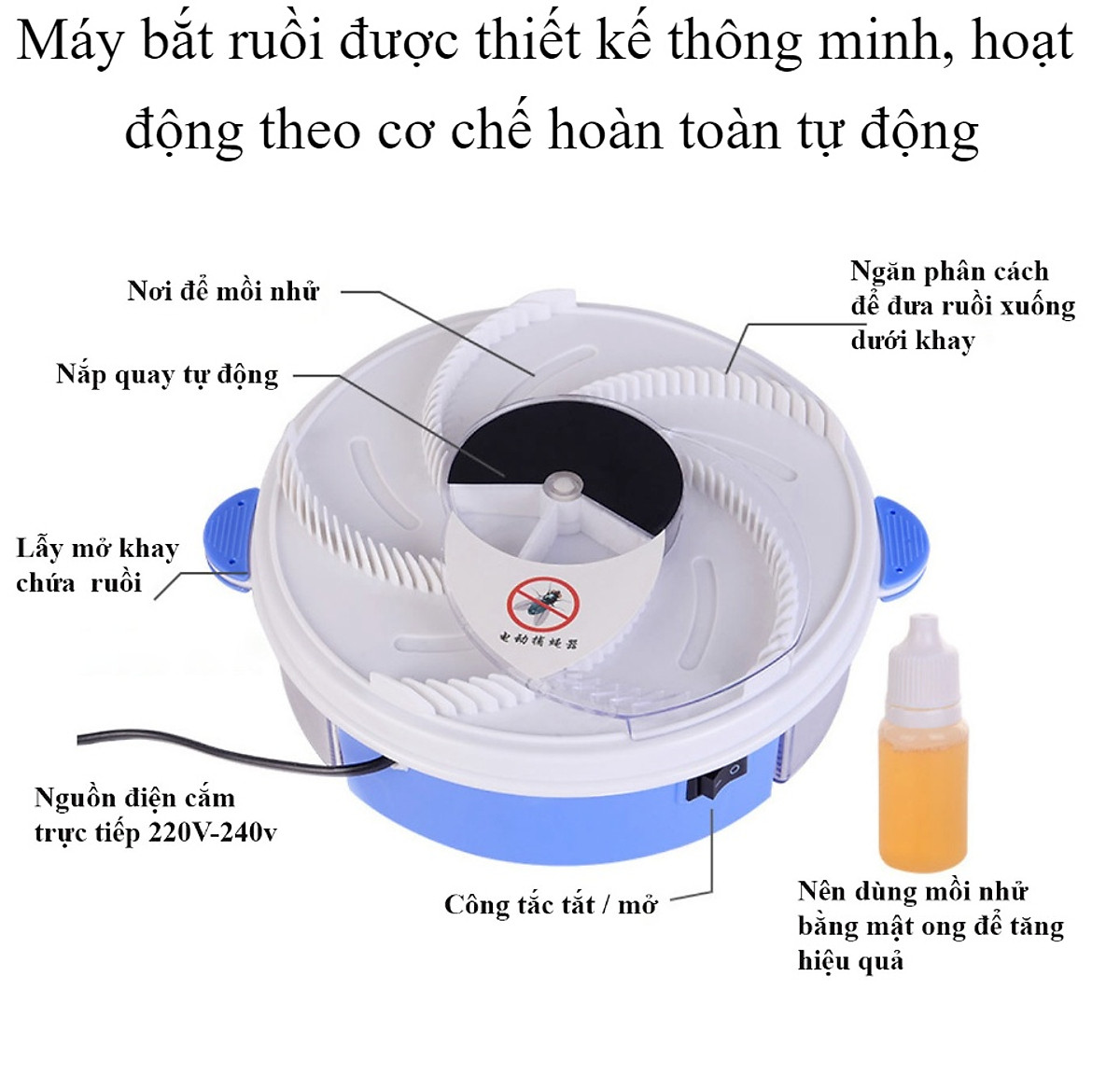 Máy bắt bẫy ruồi tự động thông minh