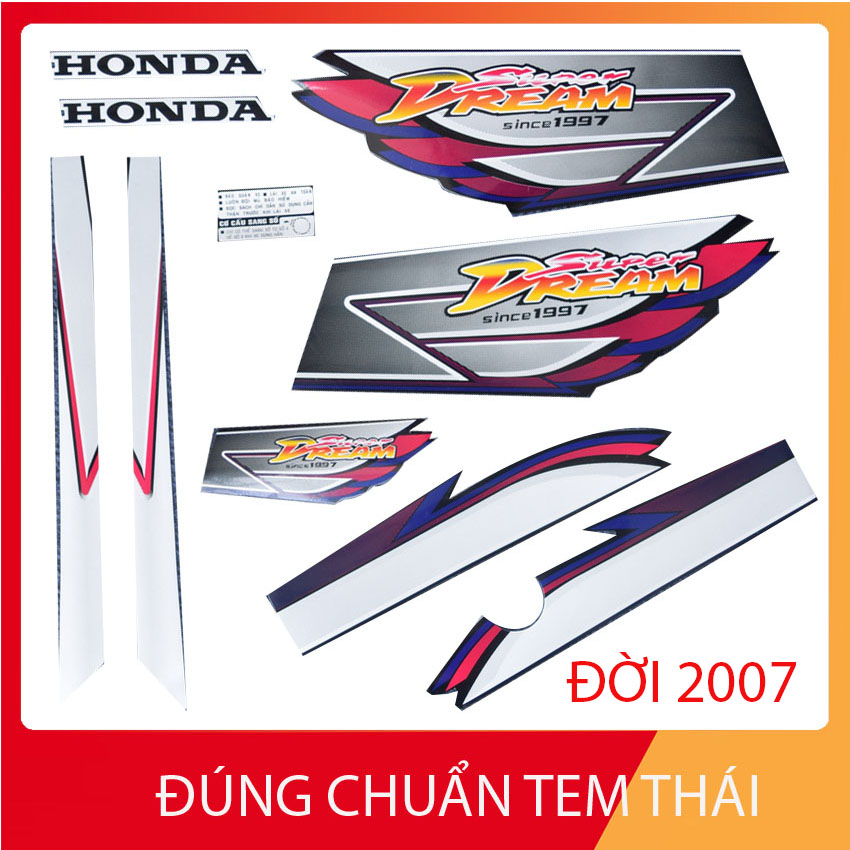 [CHUẨN TEM THÁI] BỘ TEM 3 LỚP HÀNG XỊN CHO SUPER DREAM ĐỜI 2007