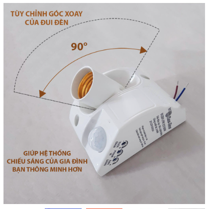 Đui đèn cảm biến Rạng Đông ĐCB01.PIR E27/300W
