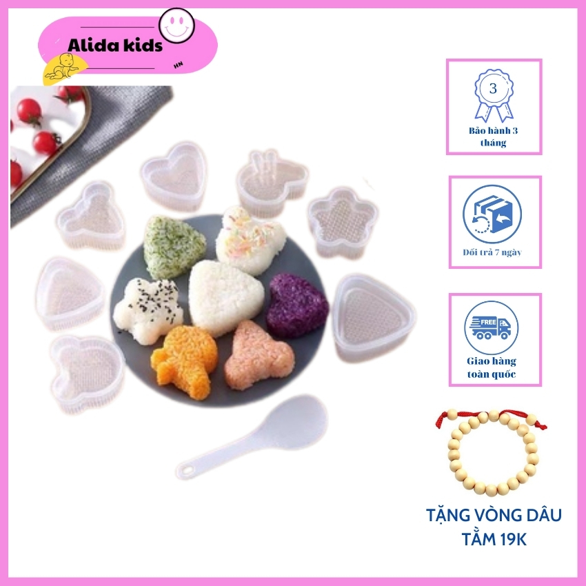 Bộ khuân làm cơm sushi nhiều hình cho bé ăn dặm