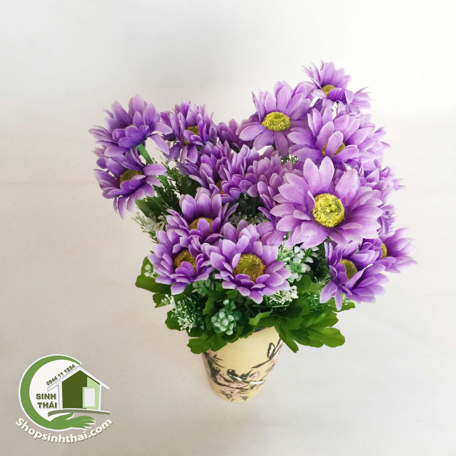 [HCM]Bụi hoa cúc thạch thảo màu tím - bụi cao 38cm