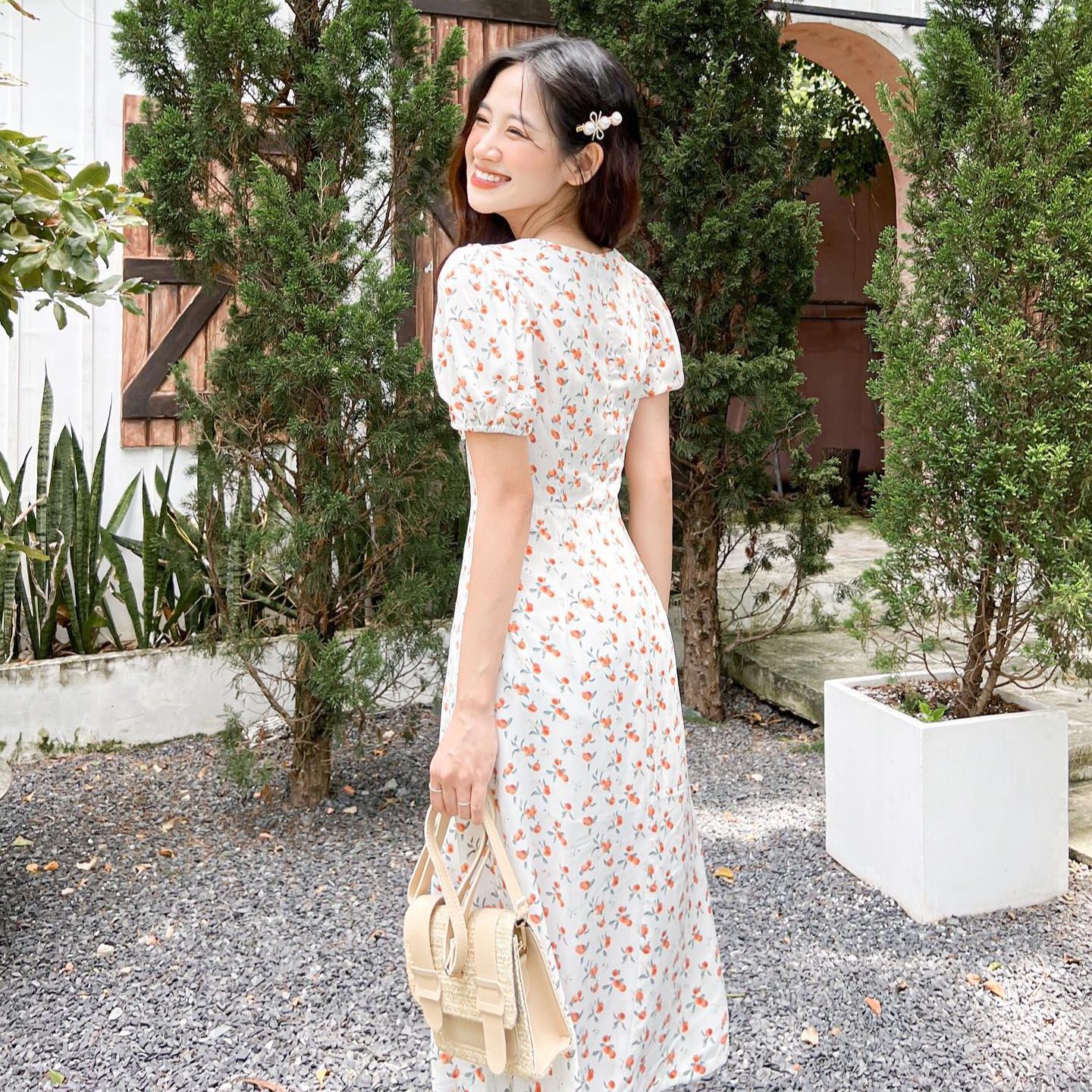 Đầm SALLY- Đầm midi xẻ tà cách điệu