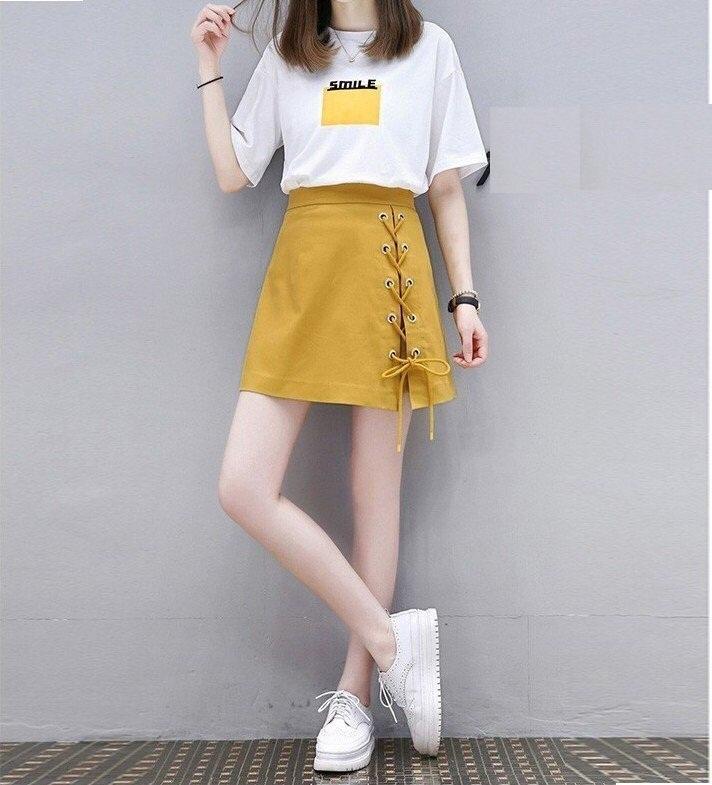 Set áo và chân váy đan dây (có quần trong váy)
