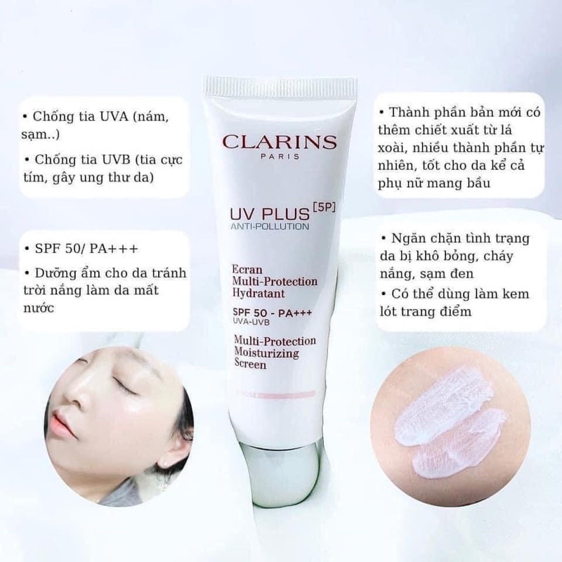 Kem Chống Nắng Clarins Rose/Translucent/Lavender 3ML 50ML