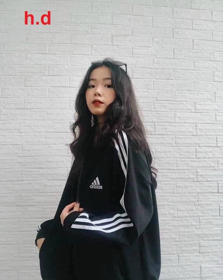 Áo khoác nỉ thể thao nan nữ 3 sọc tay