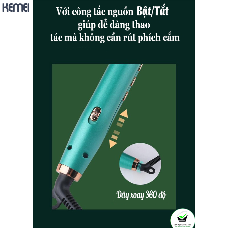 Máy Bấm Tóc Dập Xù Bấm Phồng Chân Tóc,Máy Bấm Tóc Chuyên Nghiệp KM- 1228 Bản Hot 2023 Không Lộ Mối Dập ,Tự Tạo Kiểu Tóc Ở Nhà Dễ Dàng