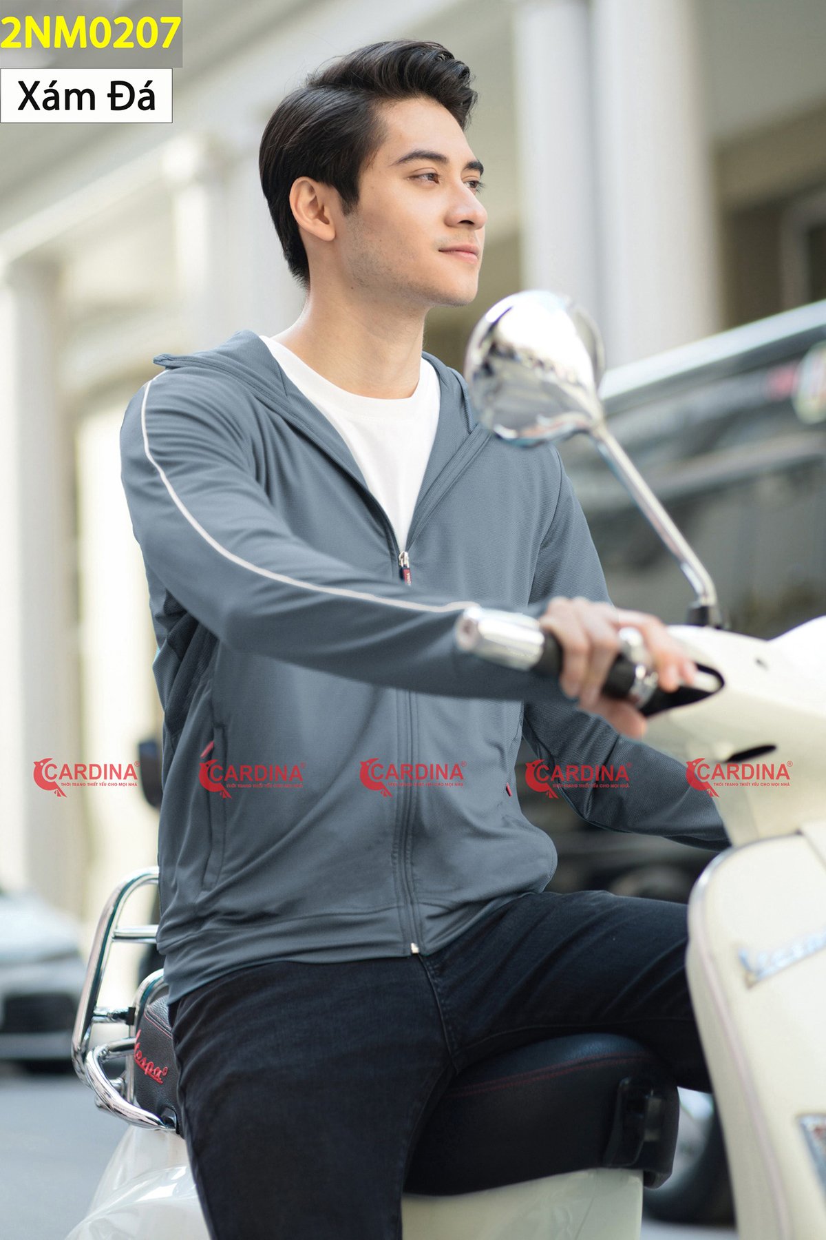 Áo chống nắng nam CARDINA 2 lớp chất thun lạnh cao cấp viền thể thao chống tia UV thiết kế lưới tản nhiệt 2NM02.