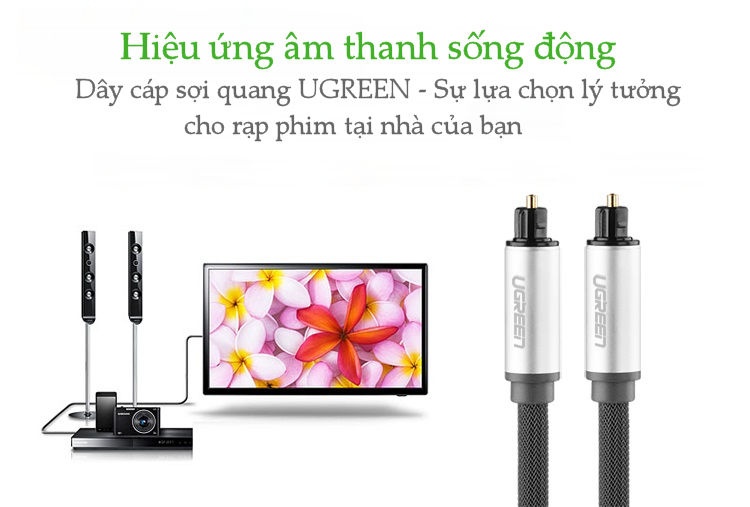 Dây audio quang (Toslink Optical) đầu nhôm UGREEN AV108