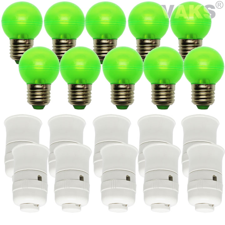 BỘ 10 BÓNG LED TRÁI CHANH + 10 ĐUÔI VẶN CHẤT LƯỢNG CAO E27-220V TIẾT KIỆM ĐIỆN (1W), 220V sản xuất tại Việt Nam.