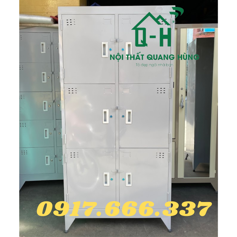 Tủ hồ sơ sắt tĩnh điện 6 cánh cửa mở dành cho văn phòng - giao hàng hỏa tốc trong ngày