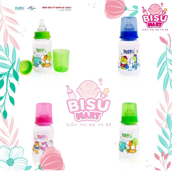Bình sữa cổ hẹp eo Pappi 125ml Thailand