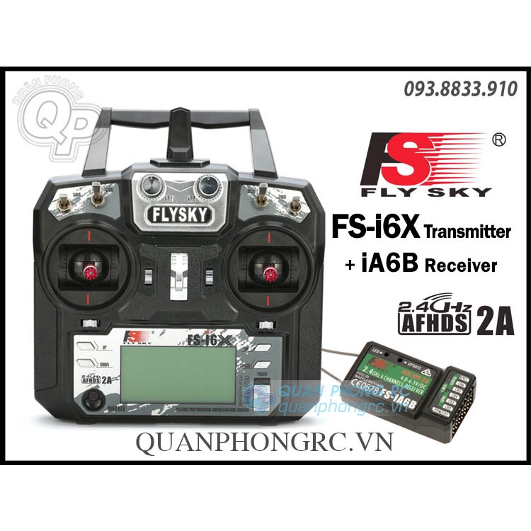Tay điều khiển FLYSKY FS-i6X 2.4GHz AFHDS Transmitter + FS-iA6B Receiver