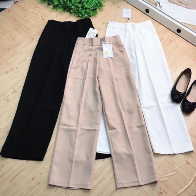Quần culottes eo thon chất liệu tuyết mưa
