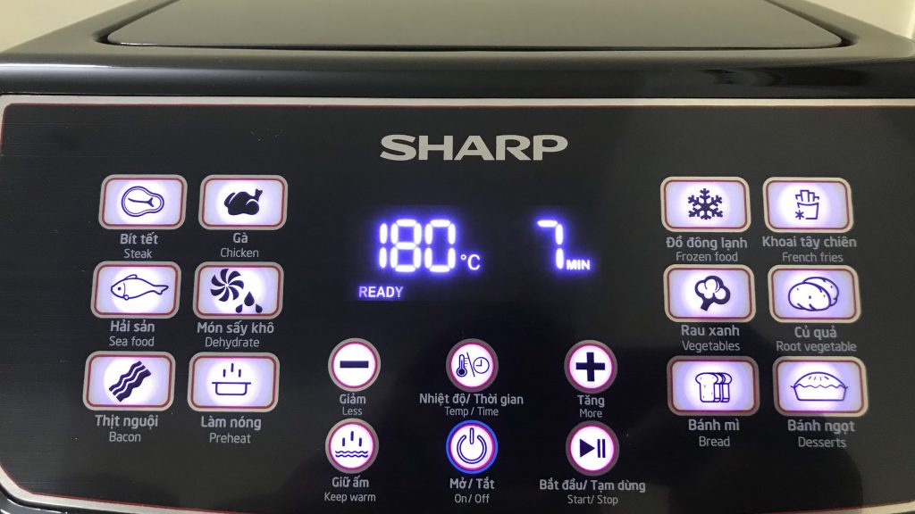 Nồi chiên không dầu Sharp KF-AF55EV-BK 5.5 Lít