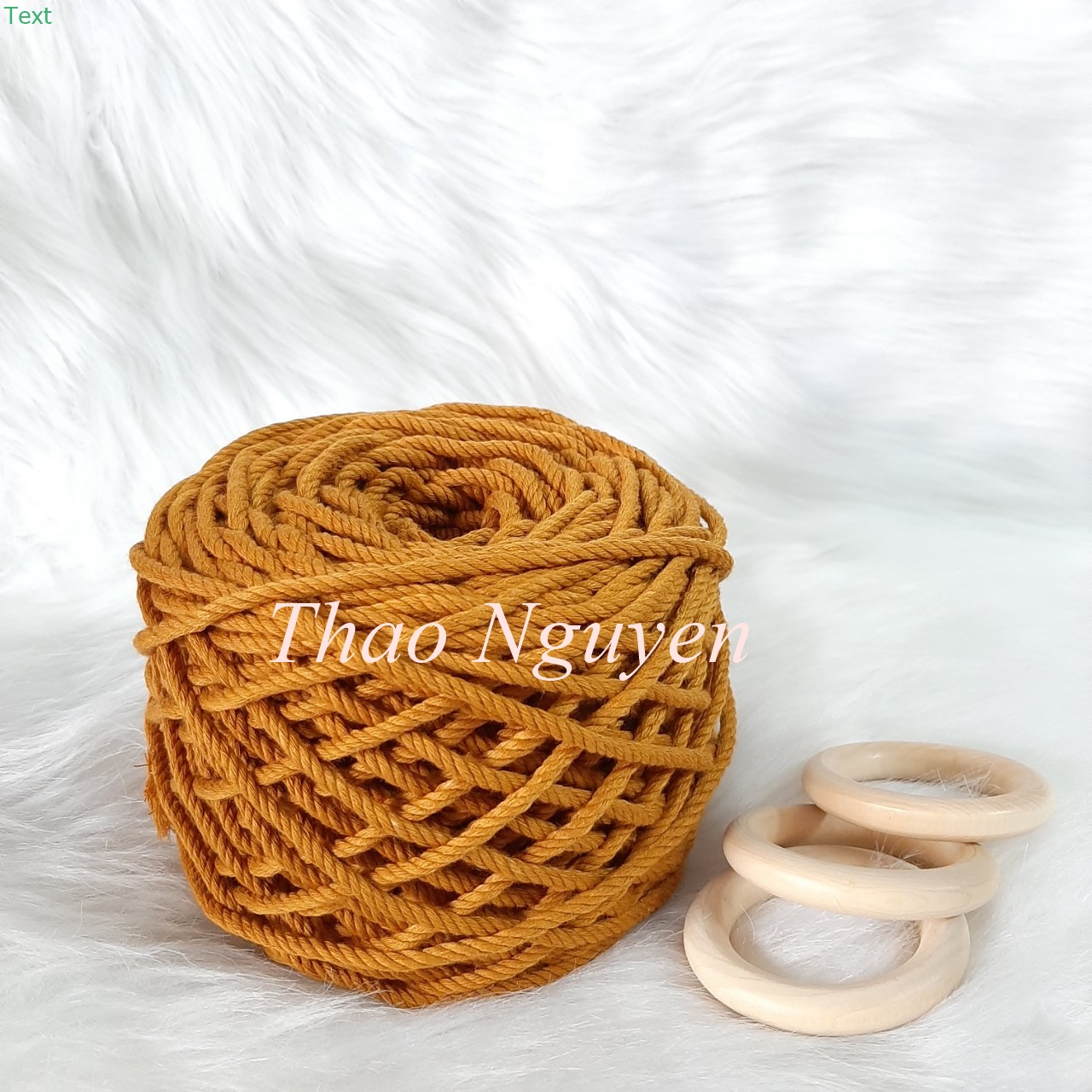 (ảnh thật) Dây thừng se macrame , dây cotton .MÀU VÀNG MUSTAND  3mm-5mm