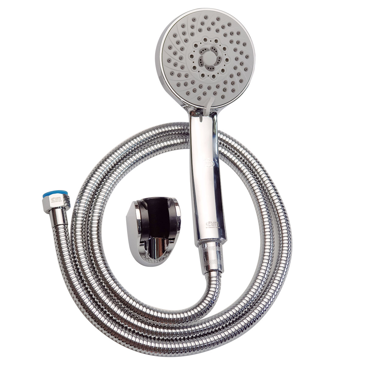 (Có video) Bộ tay dây sen cao cấp 5 chế độ chảy chất liệu nhựa ABS mạ Chrome Eurolife EL-123SH (Trắng bạc)