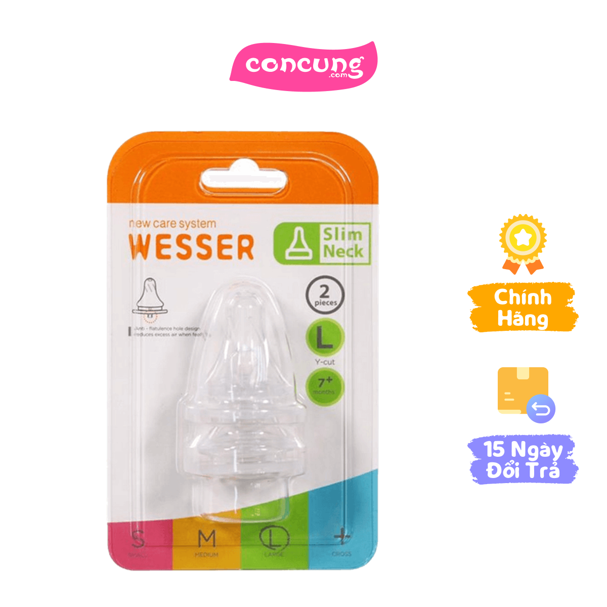 Vĩ 2 núm ty cổ hẹp Wesser
