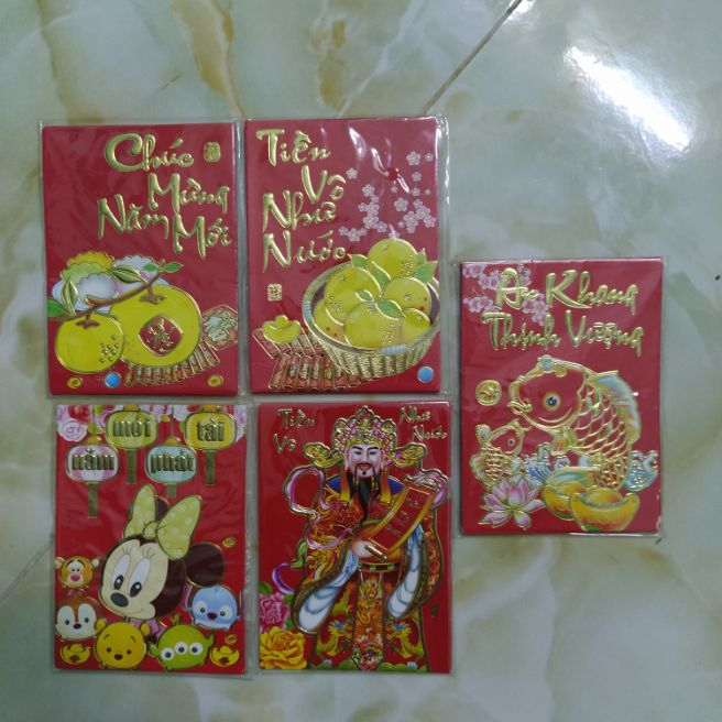 [HCM]COMBO 30 BAO LÌ XÌ NHỎ GIẤY TỐT (6 CÁI/XẤP)