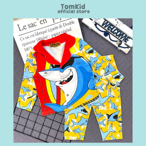 Bộ pijama thun lạnh 3d bé trai 23-40kg