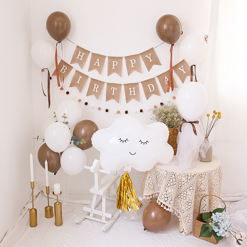 New , set trang trí sinh nhật tông màu nâu hàn quốc