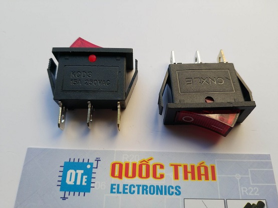 Combo 3 công tắc 3 chân có đèn (30x14mm)