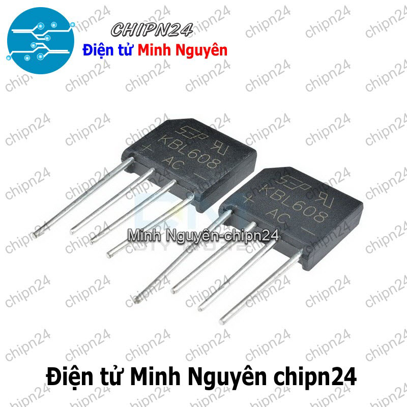 [2 con] (F56) Cầu Diode KBL608 6A 800V (6A dẹt) - HH001269