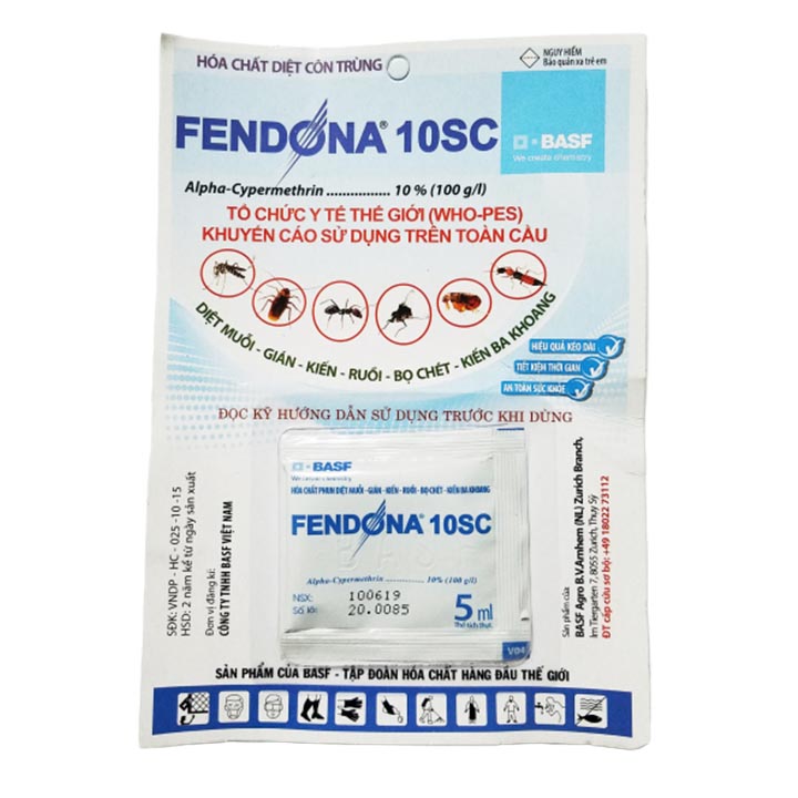 Thuốc diệt muỗi, côn trùng Fendona 10SC 5ml