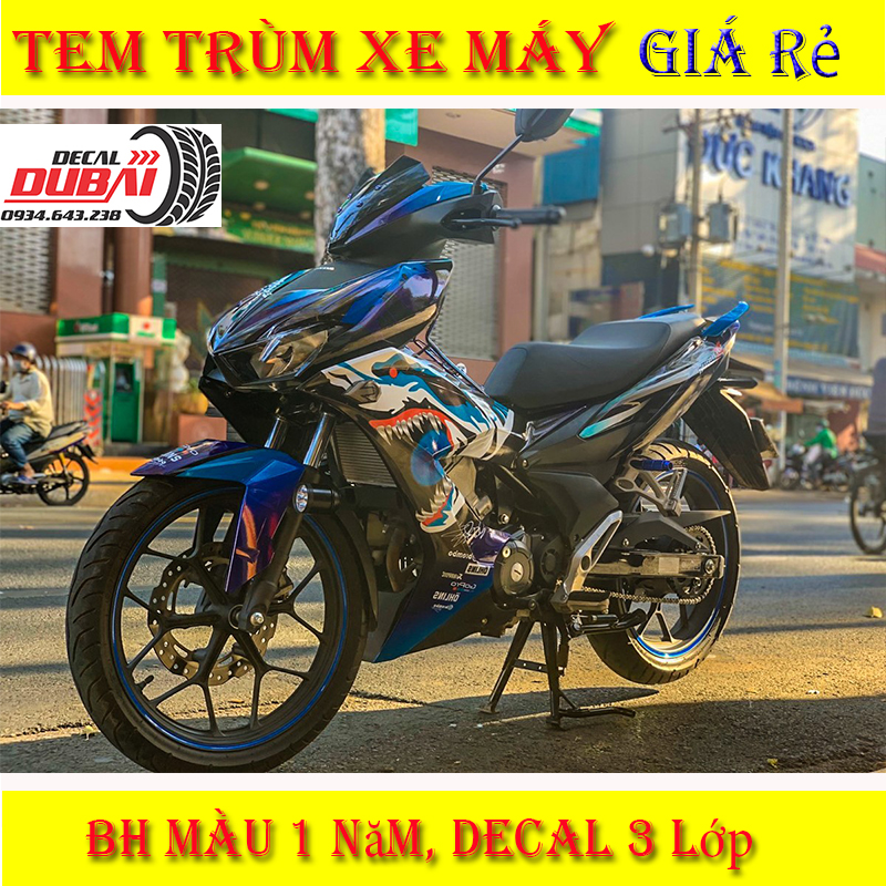 Tem Trùm Winner X Cá Mập Xanh Tím Mẫu Mới