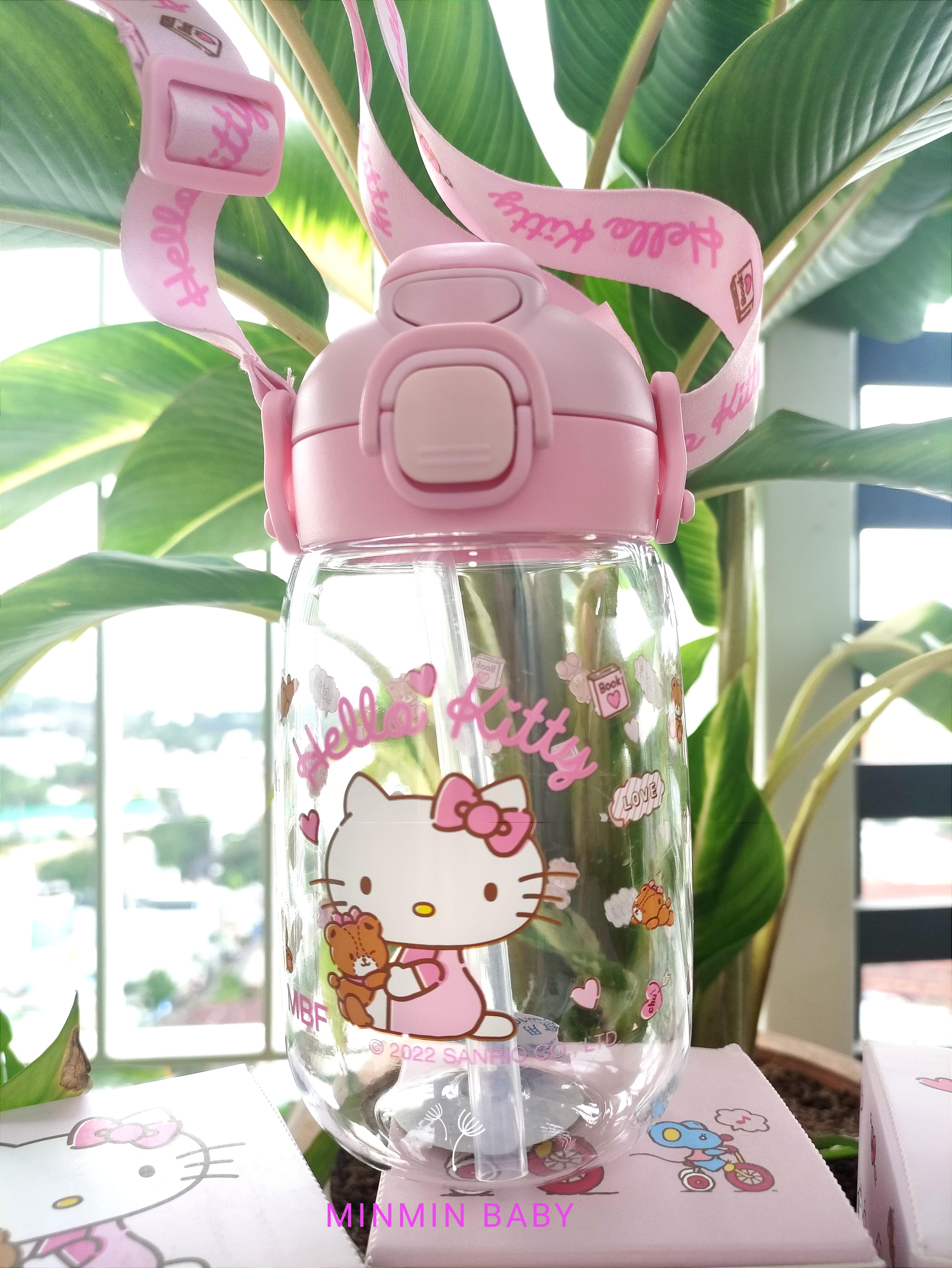 Bình Nước Dây Đeo Nhựa Tritan Kitty Cho Bé