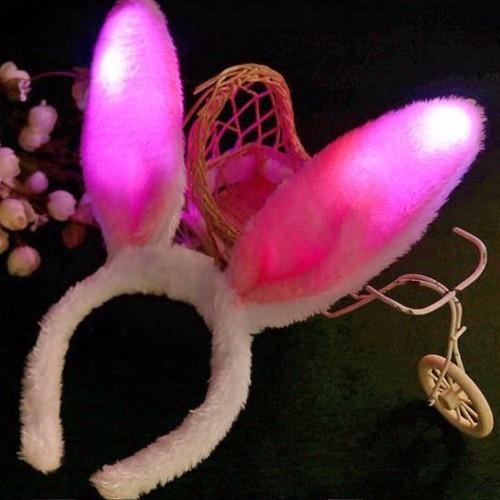 bờm cài tóc tai thỏ phát sáng