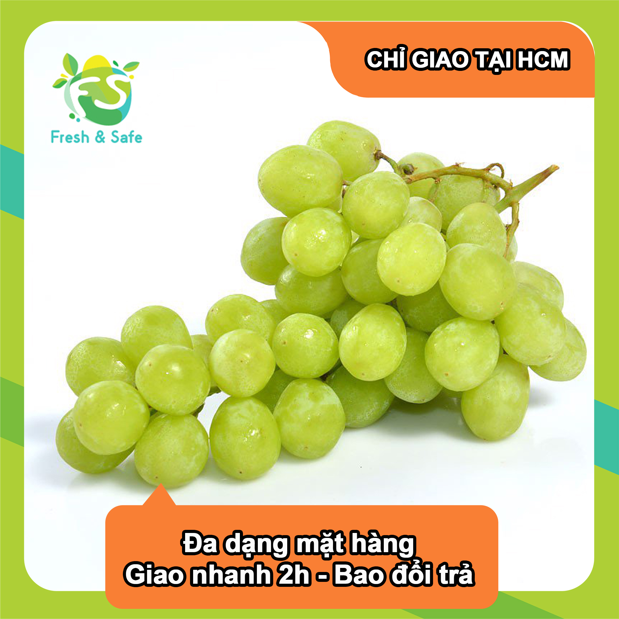 [Chỉ Giao HCM] Nho Xanh Không Hạt Nhập Khẩu - 500g