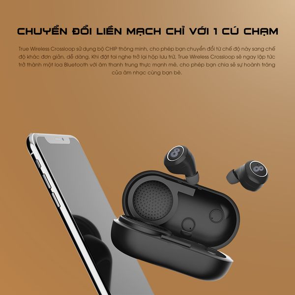 Tai nghe TWS màu xanh TEXET CSLGEN04