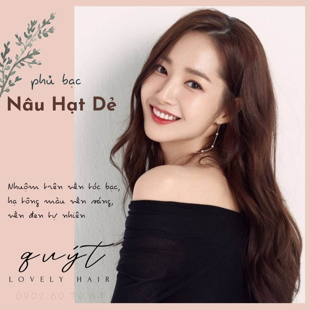 Thuốc nhuộm tóc màu NÂU HẠT DẺ TRẦM PHỦ BẠC- TẶNG OXY