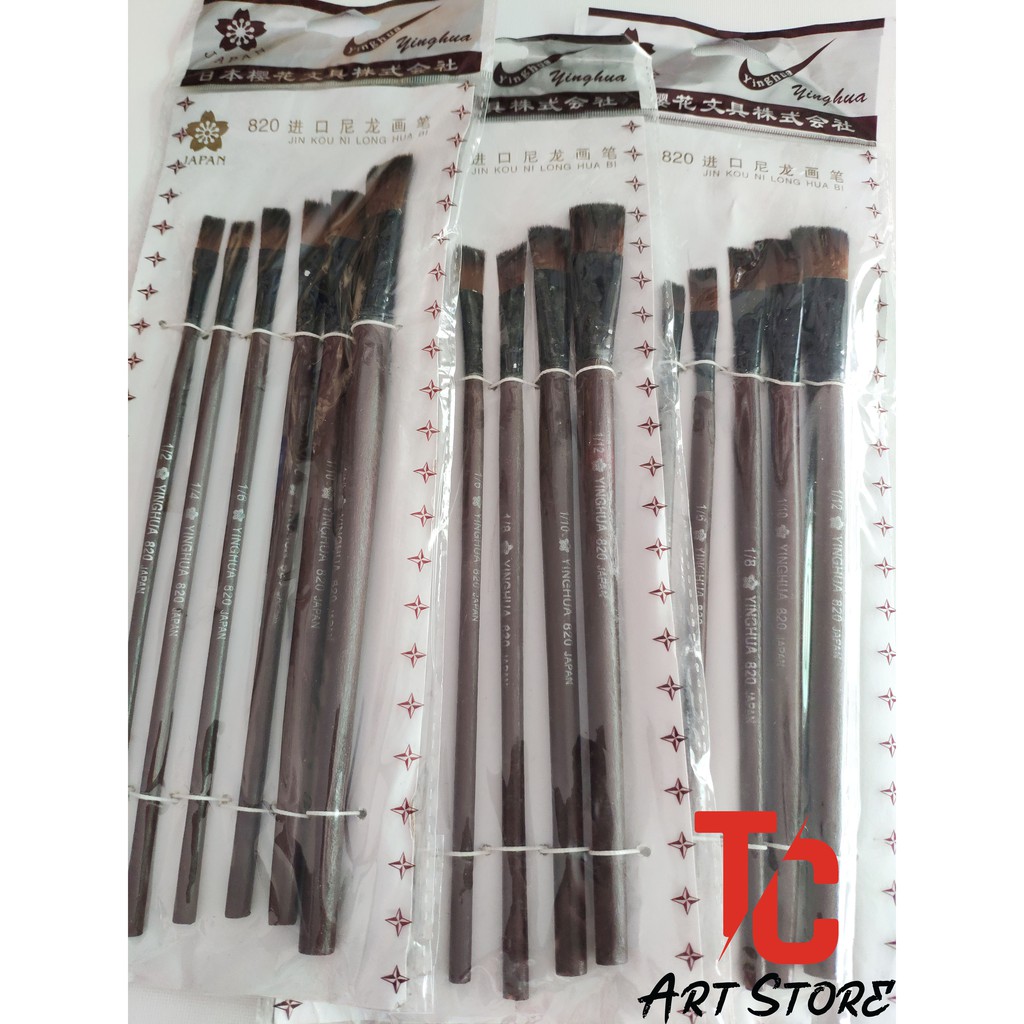 Bộ Cọ Lông Mềm Yinghua 820 ( 6 Cây Đầu Dẹp)