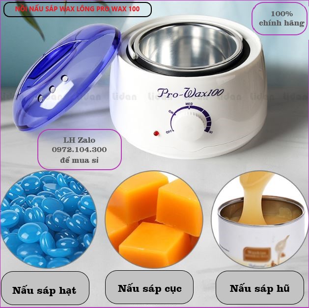 (BH 12T) Nồi nấu sáp wax lông pro wax 100  (tặng que lấy wax)