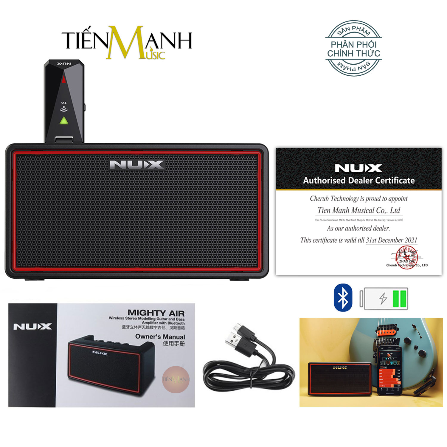 Amply Guitar Điện Nux Mighty Air - Loa Ampli Di động Mini Amplifier Wireless - Chính Hãng