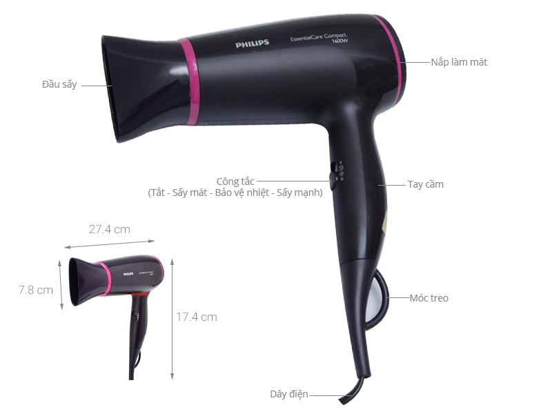 Máy sấy tóc Philips BHD002/00