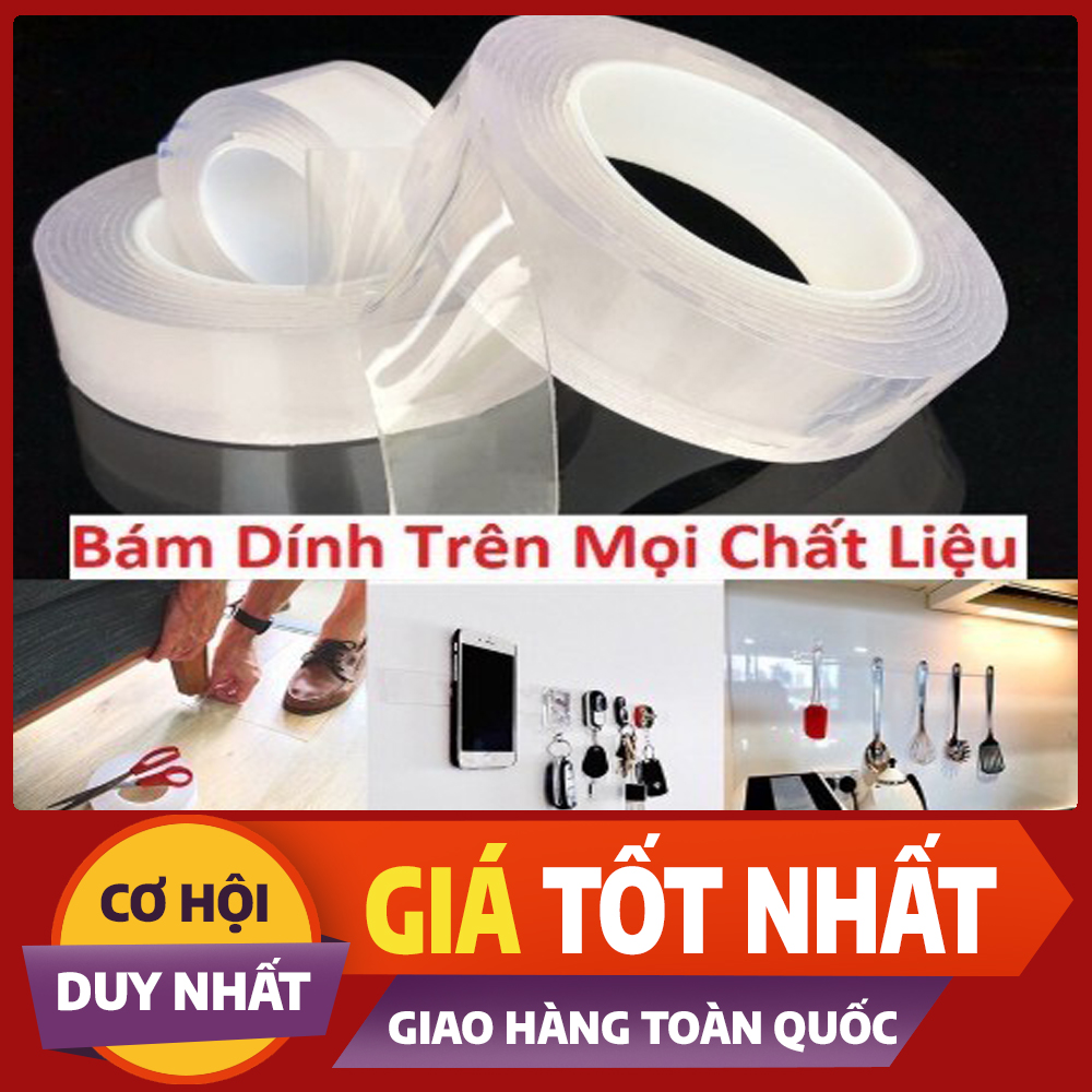 Băng Keo 2 Mặt Siêu Dính Siêu Chắc Chắn Dính Trên Mọi Vật Chất, Đa Năng, Không Thấm Nước