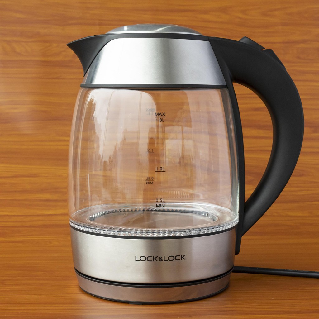 Glass electric kettle LOCK & LOCK EJK418SLV