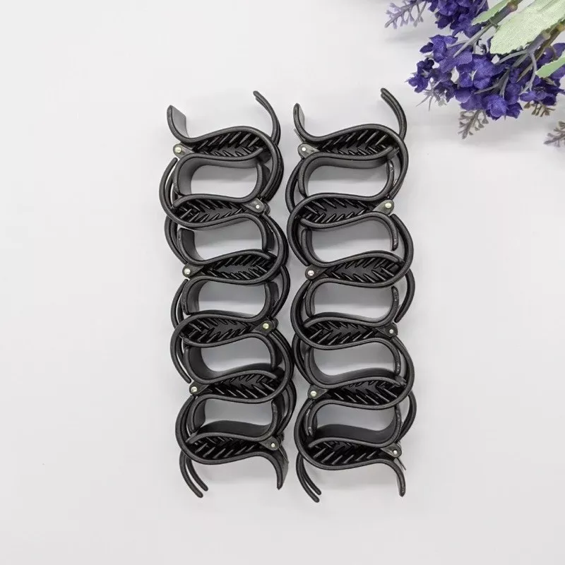 Set 12 kẹp tóc càng cua 3 răng màu đen Nâu
