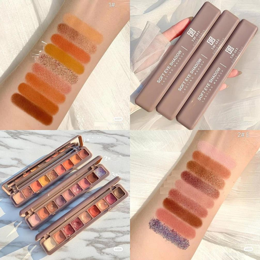 [FREESHIP] Bảng Phấn Mắt 9 Ô DIKALU(Dài Nâu)