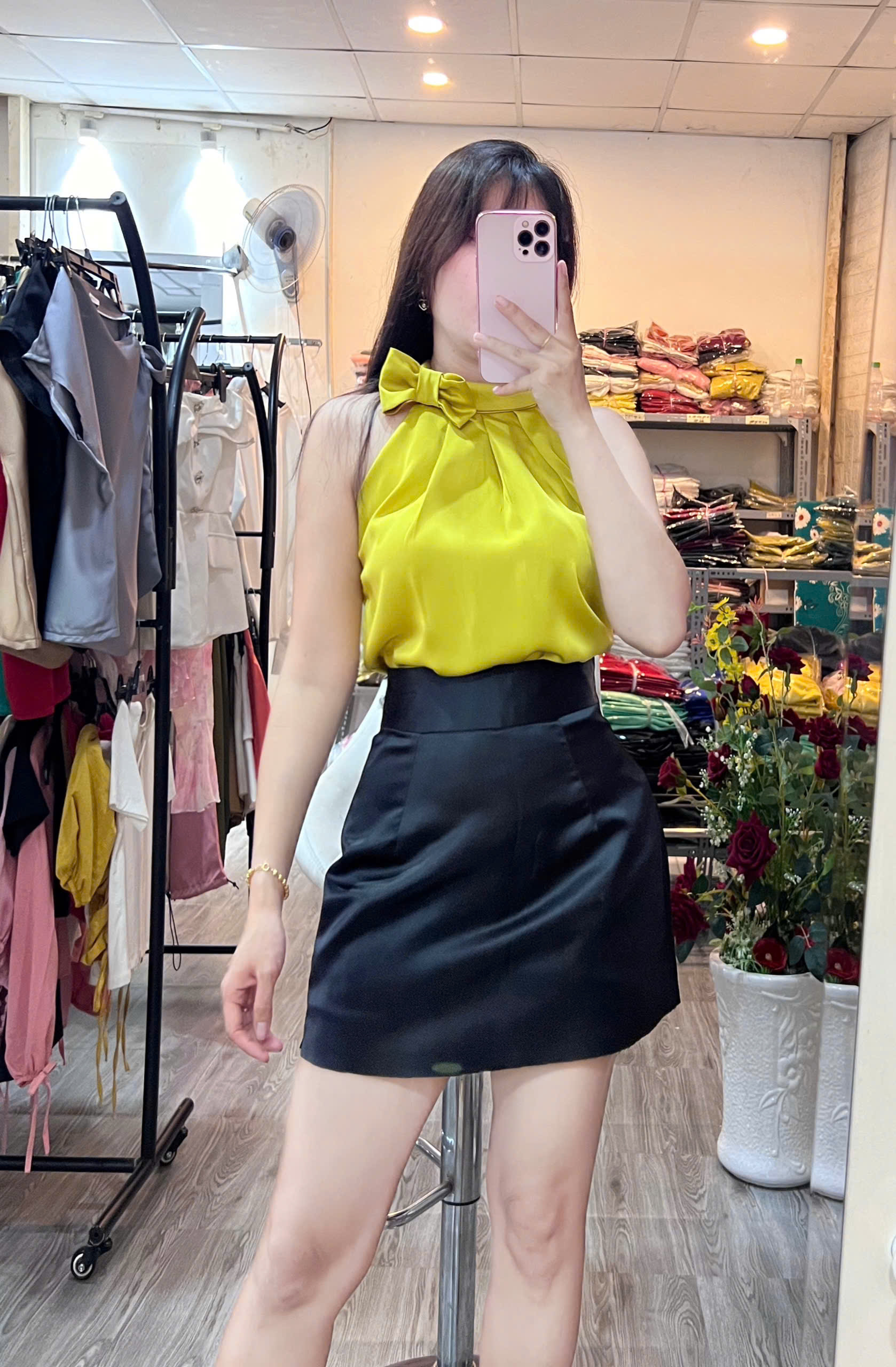 [HCM]HÌNH THẬT 100% ÁO LỤA YẾM NƠ NHỎ ĐỦ SIZE ĐỦ MÀU