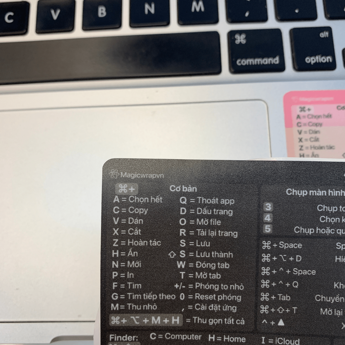 Miếng dán phím tắt MACOS cho laptop MACBOOK | MAGICWRAPVN | TECHLABVN