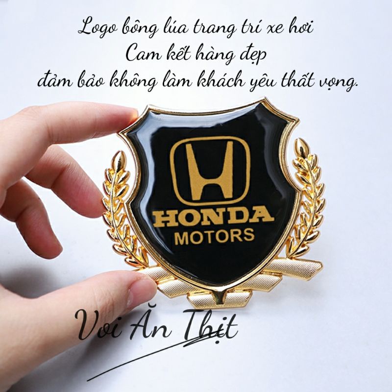 Logo Bông Lúa Đủ Thương Hiệu Dán Trang Trang Trí Ô Tô, Xe Máy [ Viền Vàng ]